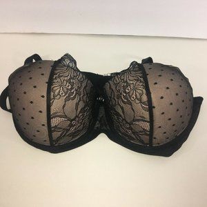 Smart & Sexy Black Lace Underwire Bra Size 44D